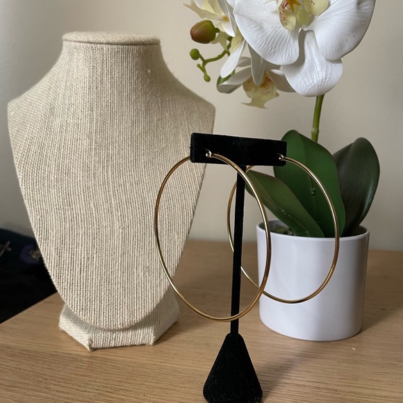 3in Gold Hoops - Picture 3 of 3